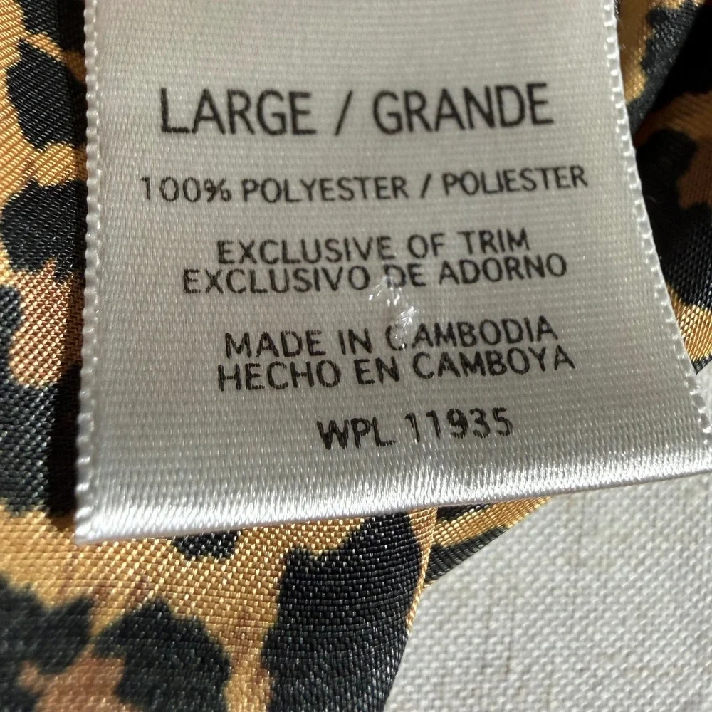 Vintage Sophia by Delicates 90s Leopard Satin Slip Dress Mob Wife Low Back Large - Picture 10 of 14